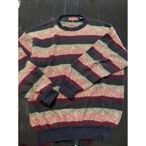 Stone Haven Mens XL Textured Knit Striped Pullover Sweater Classic Wear